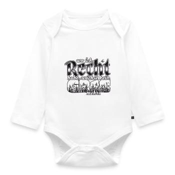 Handlettering „Wo ich recht habe, wächst …" - Baby Bio-Langarm-Body - Weiß - Vorne