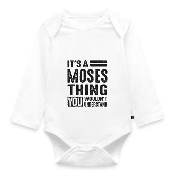 It's a Moses Thing - Organic Longsleeve Baby Bodysuit - white - Front