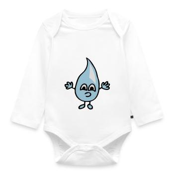 Kleiner Wassertropfen - Baby Bio-Langarm-Body - Weiß - Vorne