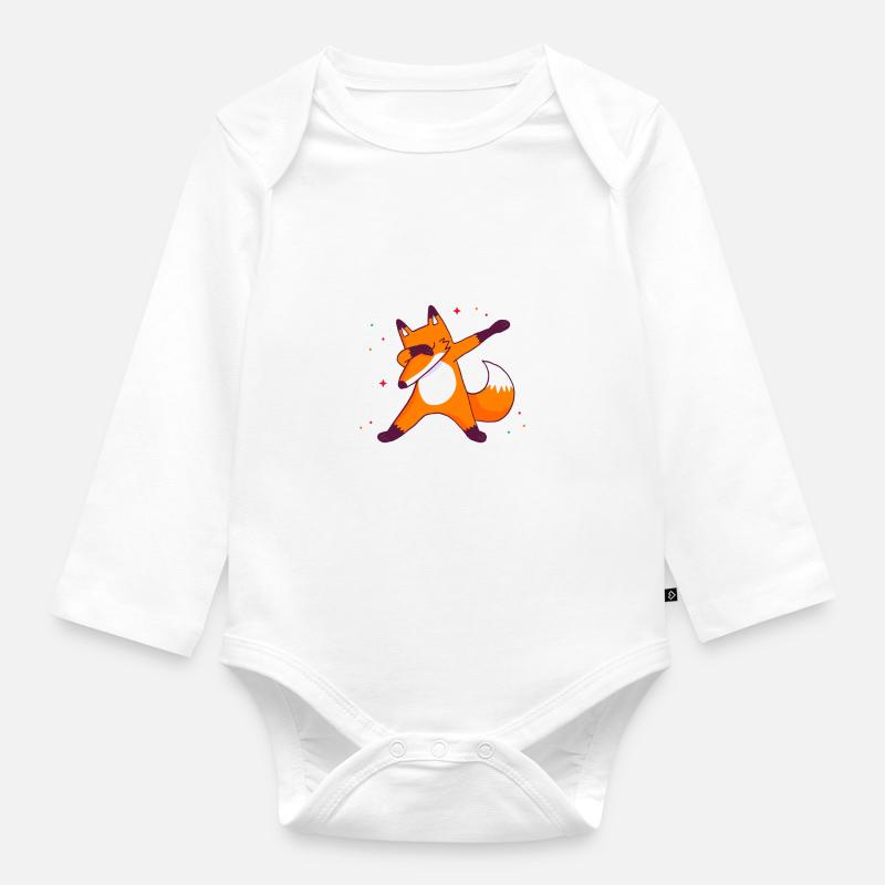 Fuchs - Baby Bio-Langarm-Body - Weiß
