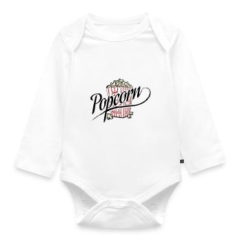 pop-corn - Body Bébé bio manches longues - blanc - Devant