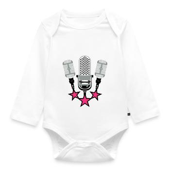 old microphone microphone 20063 - Organic Longsleeve Baby Bodysuit - white - Front