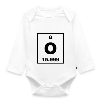 Oxygen (O) (element 8) - Organic Longsleeve Baby Bodysuit - white - Front