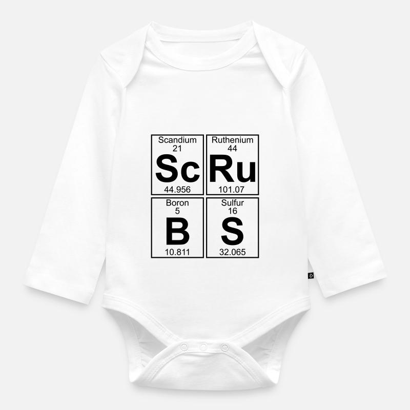 Sc-Ru-B-S (scrubs) - Full - Baby Bio-Langarm-Body - Weiß