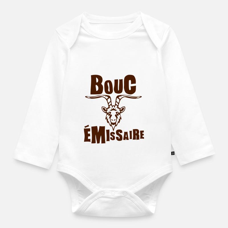 bouc emissaire expression - Body Bébé bio manches longues - blanc
