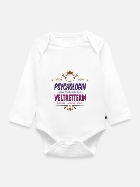 Psychologin Weltretterin - Baby Bio-Langarm-Body - Weiß
