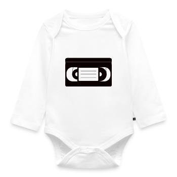 VHS video cassette - Organic Longsleeve Baby Bodysuit - white - Front
