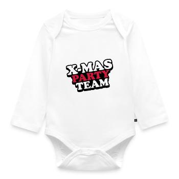 xmas party team christmas - Organic Longsleeve Baby Bodysuit - white - Front