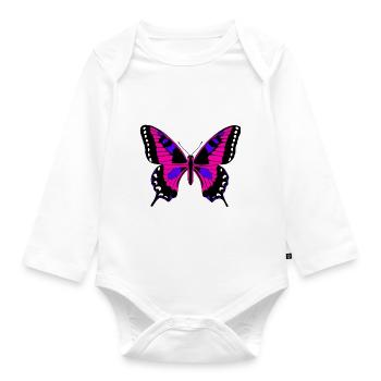 joli papillon - Body Bébé bio manches longues - blanc - Devant