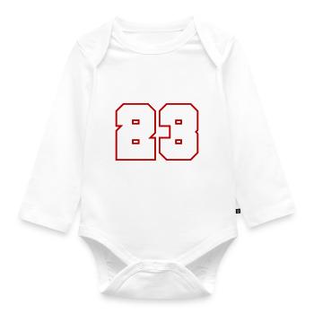 23 Number number - Organic Longsleeve Baby Bodysuit - white - Front