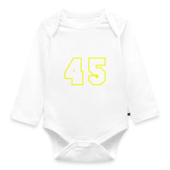 45 number symbol - Organic Longsleeve Baby Bodysuit - white - Front