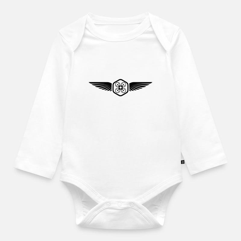 UAV PILOT - Baby Bio-Langarm-Body - Weiß