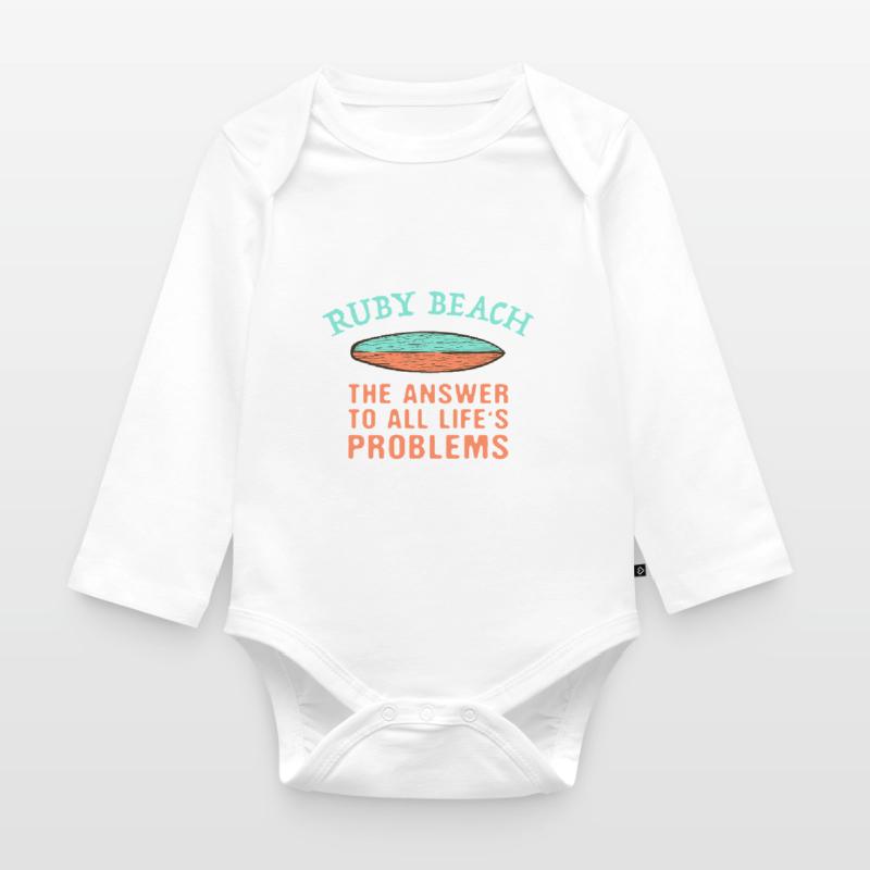 Ruby Beach Answer To All Life's Problems Surfing Baby Bio-Langarm-Body