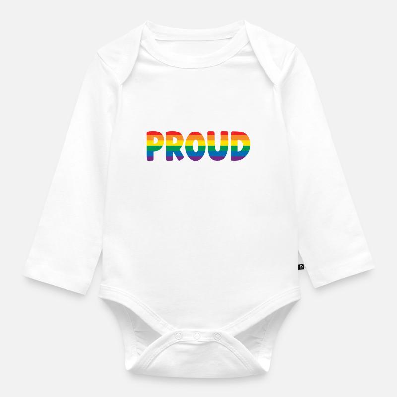 Stolze Mutter LGBT - Baby Bio-Langarm-Body - Weiß