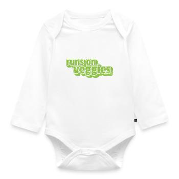 Vegan Vegetarian Vegetable Vintage I Gift - Organic Longsleeve Baby Bodysuit - white - Front