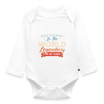 20th Wedding Anniversary Couple Design 20 Years of Marriage - Organic Longsleeve Baby Bodysuit - white - Front