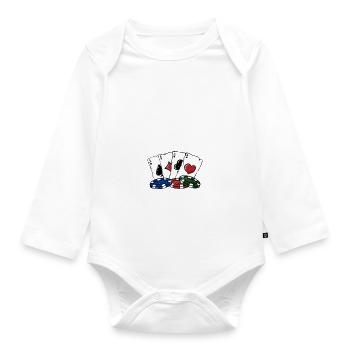 Je viens d’être flashé Gambler Poker Gambling Poker - Body Bébé bio manches longues - blanc - Devant