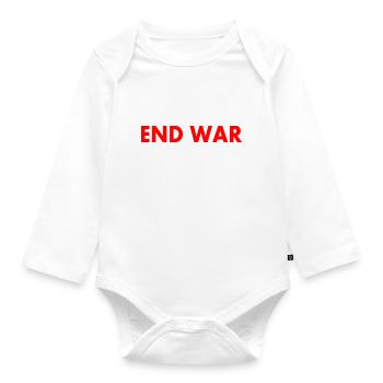 End war - Organic Longsleeve Baby Bodysuit - white - Front