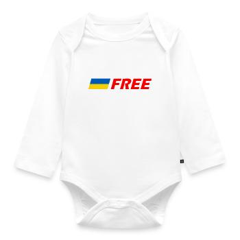 Ukraine - Baby Bio-Langarm-Body - Weiß - Vorne