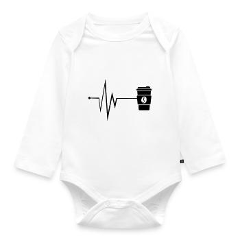 Kaffee Puls - Baby Bio-Langarm-Body - Weiß - Vorne