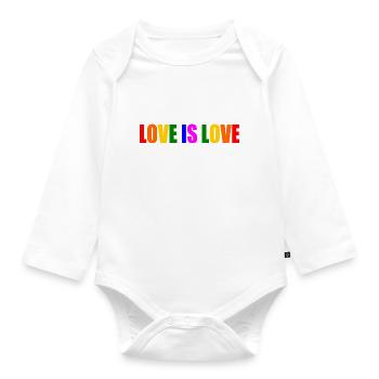 Love is love - Baby Bio-Langarm-Body - Weiß - Vorne