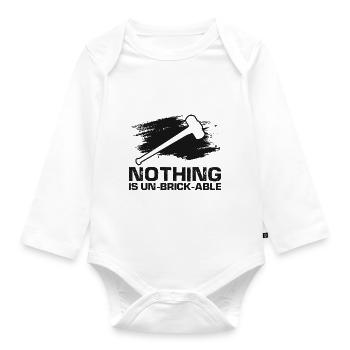 House demolition and house renovation - Organic Longsleeve Baby Bodysuit - white - Front