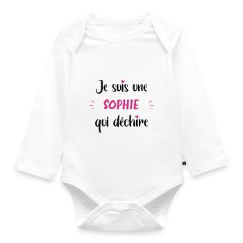 Je suis une sophie qui déchire - Body Bébé bio manches longues - blanc - Devant