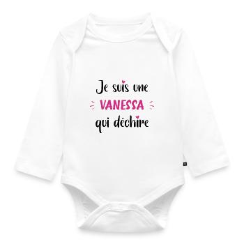 Je suis une vanessa qui déchire - Body Bébé bio manches longues - blanc - Devant