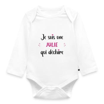 Je suis une julie qui déchire - Body Bébé bio manches longues - blanc - Devant