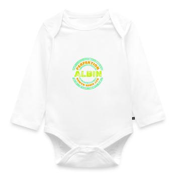 Perfekt Albin - Baby Bio-Langarm-Body - Weiß - Vorne