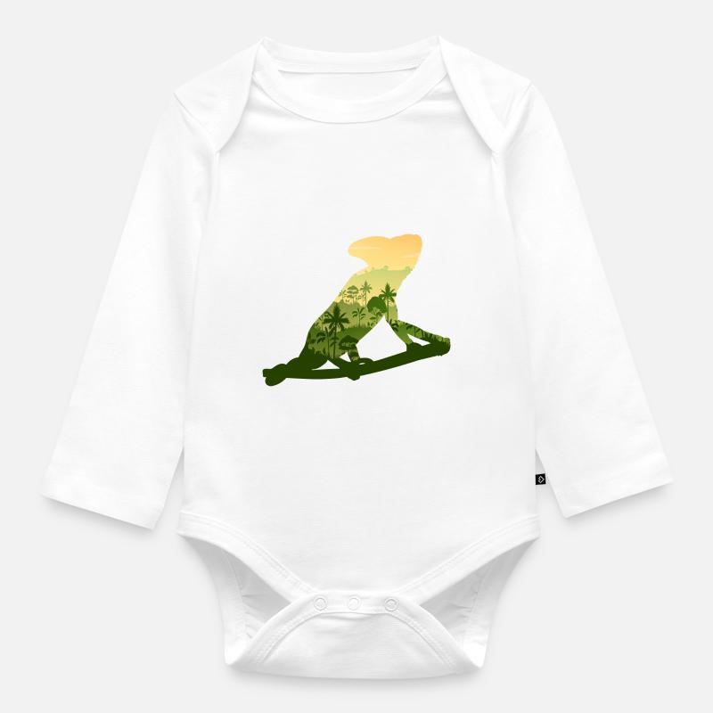 Chamäleon - Baby Bio-Langarm-Body - Weiß