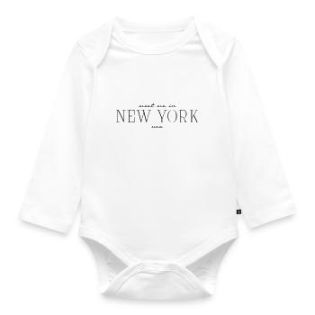 Meet me in New York - Baby Bio-Langarm-Body - Weiß - Vorne