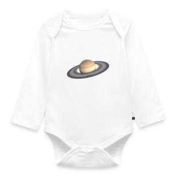 Saturn 3D - Baby Bio-Langarm-Body - Weiß - Vorne