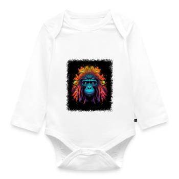 Gift Fun Peace Disarmament Geek Peace Sign - Organic Longsleeve Baby Bodysuit - white - Front