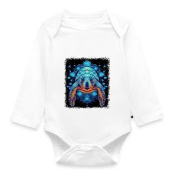 Disarmament Dove of Peace Heart Anti War Funny - Organic Longsleeve Baby Bodysuit - white - Front
