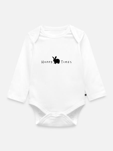 Hoppy Times - Baby Bio-Langarm-Body - Weiß