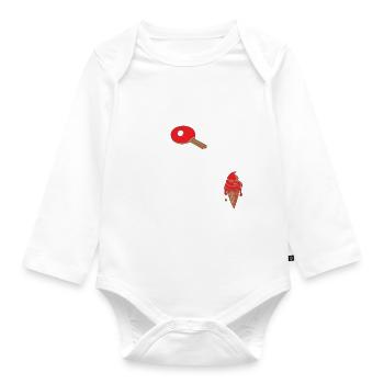 Si vous voulez une portion molle, allez chercher de la crème glacée drôle - Body Bébé bio manches longues - blanc - Devant