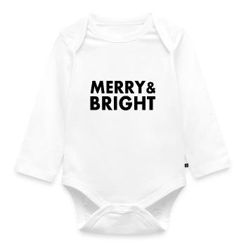 Merry and bright - Baby Bio-Langarm-Body - Weiß - Vorne