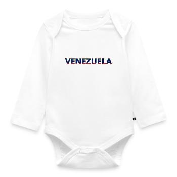 Venezuela Flag - Organic Longsleeve Baby Bodysuit - white - Front