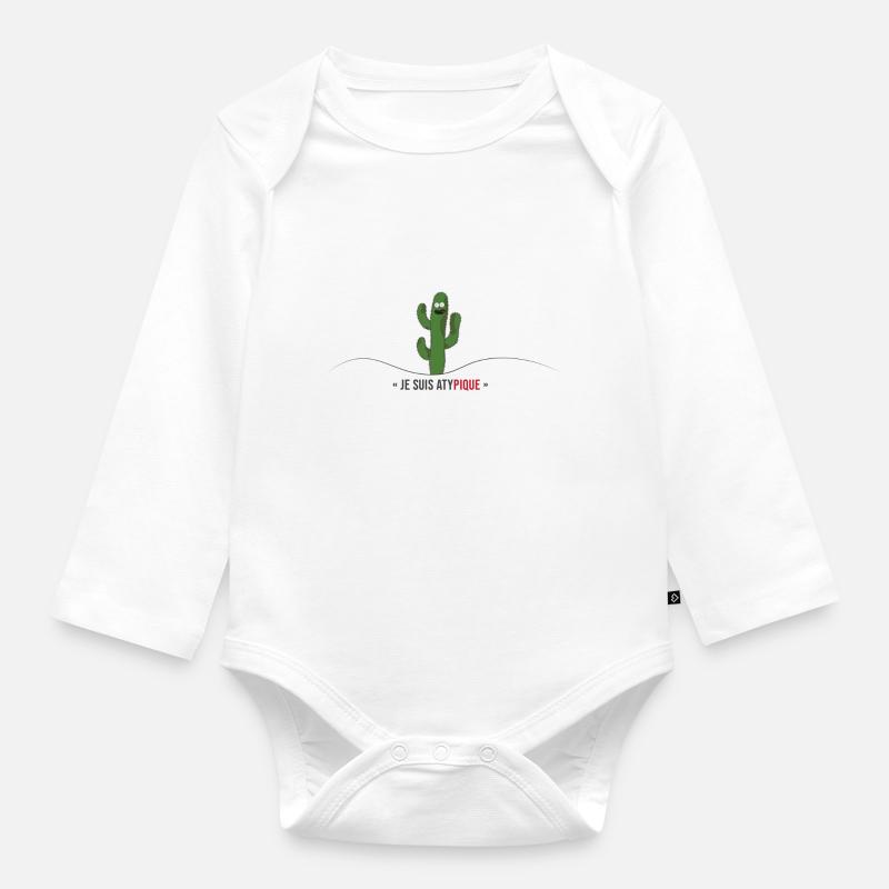 Cactus "Atypique" - Body Bébé bio manches longues - blanc