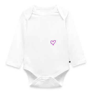 Bali 2024 Herz Reise - Baby Bio-Langarm-Body - Weiß - Vorne