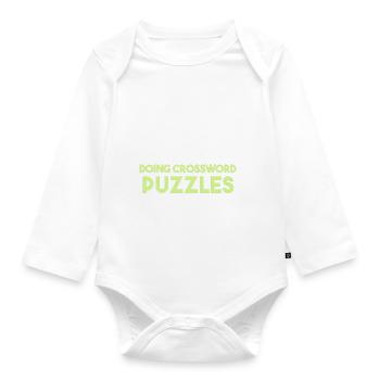 I Can't Hear You I'm Doing Crossword Puzzles - Baby Bio-Langarm-Body - Weiß - Vorne