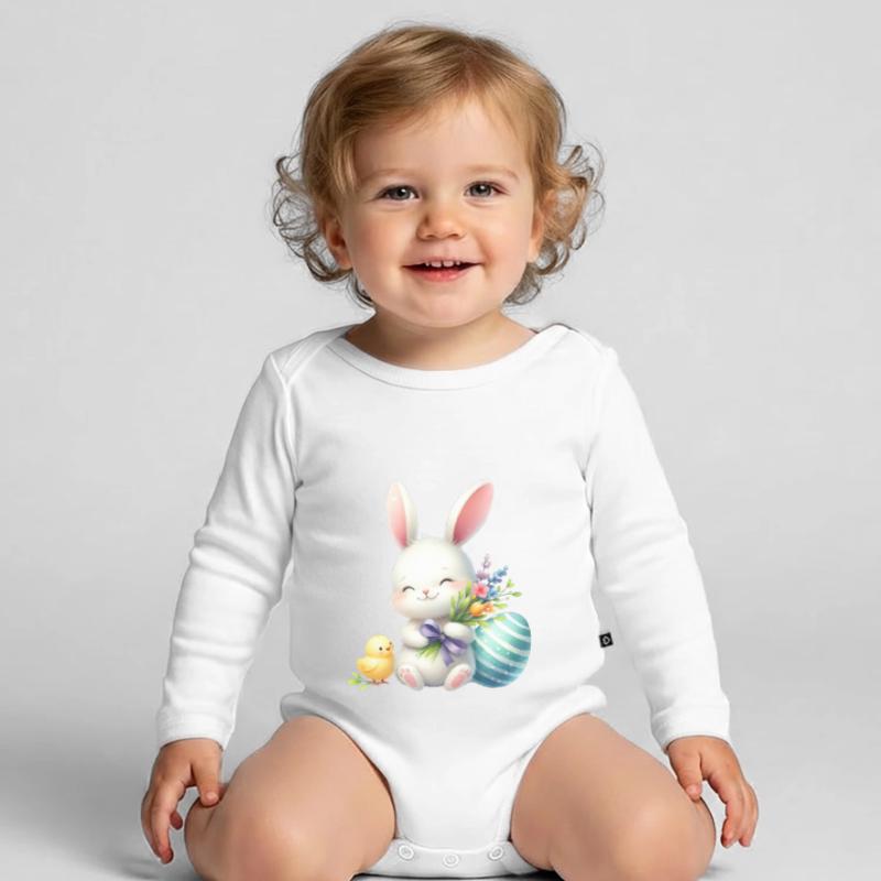 Easter Easter Bunny Easter Eve Easter Sunday Easter Egg Spring Organic Longsleeve Baby Bodysuit