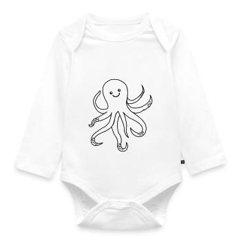 Octopus Octopus - Organic Longsleeve Baby Bodysuit - white - Front