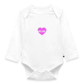 bachelor team herz - Baby Bio-Langarm-Body - Weiß - Vorne
