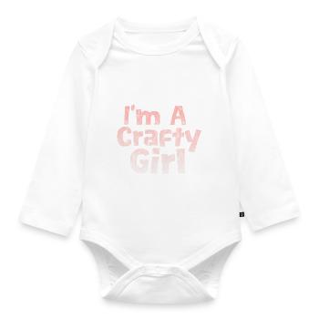 I'm A Crafty Girl 3 - Baby Bio-Langarm-Body - Weiß - Vorne