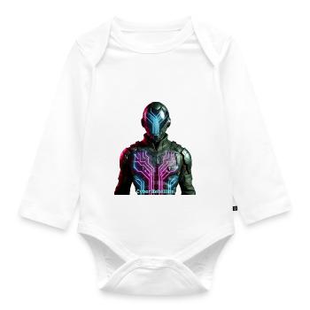 Cyber Rebellion - Digital Phantom - Baby Bio-Langarm-Body - Weiß - Vorne
