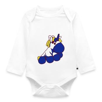 Einhorn2 - Baby Bio-Langarm-Body - Weiß - Vorne