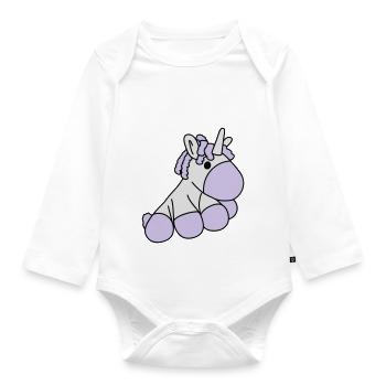 Einhorn1 - Baby Bio-Langarm-Body - Weiß - Vorne