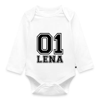 Lena - Name - Baby Bio-Langarm-Body - Weiß - Vorne